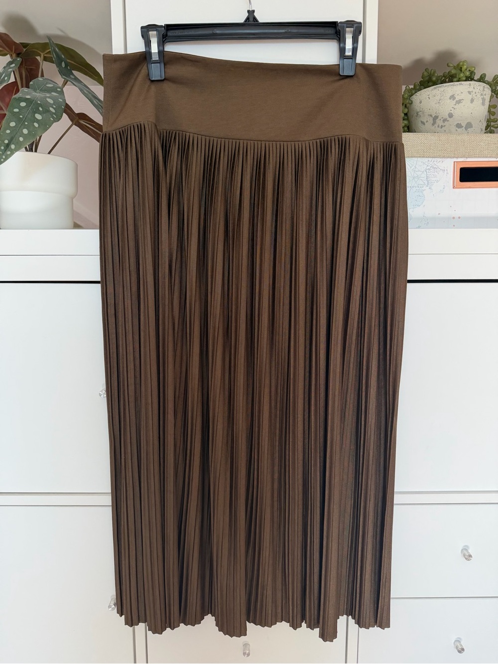ME+EM Brown Pleated Maxi Skirt Size 12